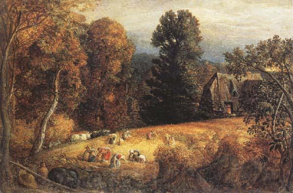 Samuel Palmer The Gleaning Field France oil painting art